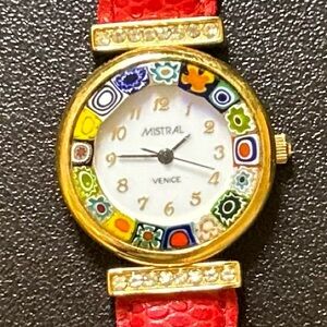 Murano glass Millefiori Watch Mistral Venice